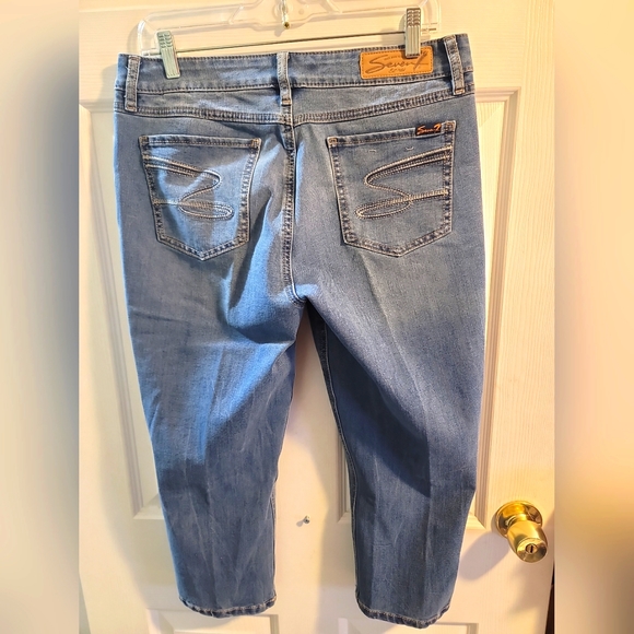 Seven7 Denim - seven 7 jeans Cropped Skinny Blue Jeans Denim. Size 12